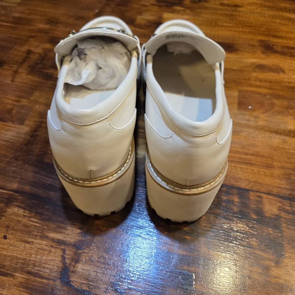 SM New York Women's Cream Platform Size 11 Loafers Steve Madden Preppy